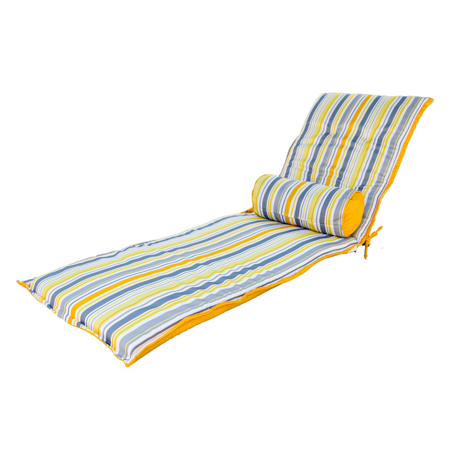 Colchoneta para Tumbona 195x60 Motif Rayas Solaires + Travesaño, tejido anti-UV e hidrófugo
