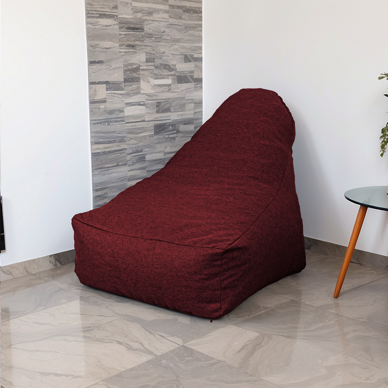 Sillón Puf XXL 120x90 Ciruela - Tissu Efecto Lino y Espuma (Confort de Salón)