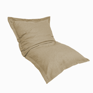 Puf Cojín Gigante XL 150x100 Beige - Efecto Lino y Espuma (Salón Elegante)