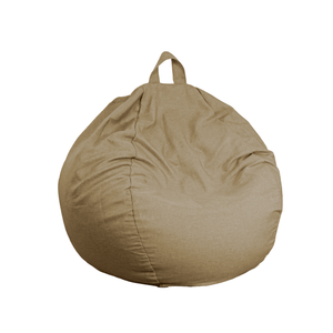 Puf Pera Gigante XXL 120x150 Beige - Tissu Efecto Lino y Espuma (Salón Elegante)