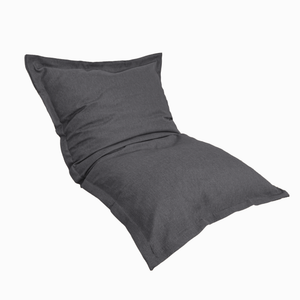 Puf Cojín Gigante XL 150x100 Gris Chiné - Efecto Lino y Espuma (Salón Elegante)