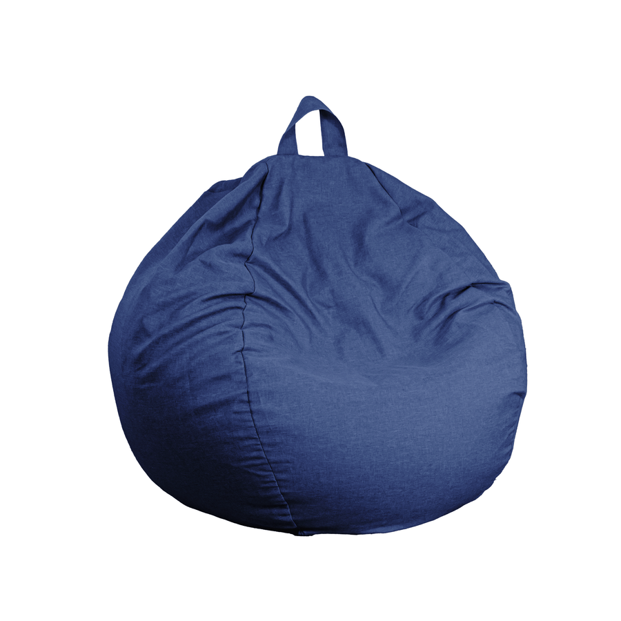 Puf Pera Gigante XXL 120x150 Azul Índigo, relleno de copos de espuma