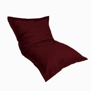 Puf Cojín Gigante XL 150x100 Ciruela - Efecto Lino y Espuma (Salón Elegante)