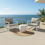 Ensemble Coussins Salon Jardin 60x60 Beige Chiné Turquoise - vue principale