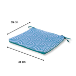 Lot de 4 Galettes de Chaise 35x35x3 cm motif Éventails Verts - Deco-arts.fr