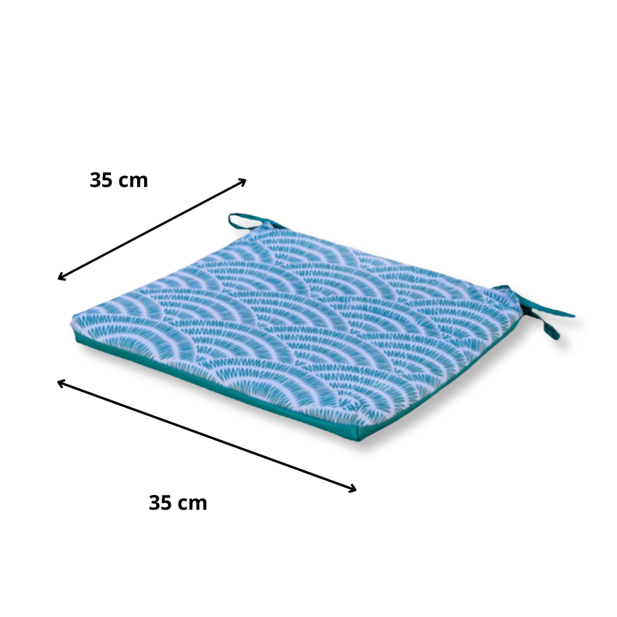 Lote de 4 Cojines para Silla 35x35 Motif Éventails Verdes – foto 5