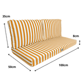 Coussins pour salon de jardin déhoussable 100x50cm - Rayure Jaunes - Deco-arts.fr