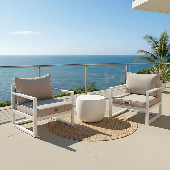 Ensemble Coussins Salon Jardin 60x60 Beige Chiné Noir - vue principale