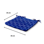 Lot de 4 Galettes de Chaise 35x35x3 cm motif Nautique Bleu - Deco-arts.fr