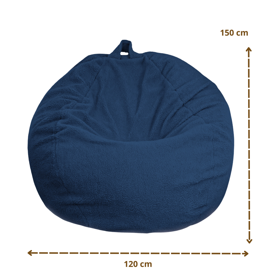 Puf Pera Gigante XXL 120x150 Azul Petróleo, para interior