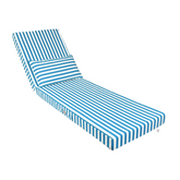 Coussin bain de soleil premium avec coussin - Rayures Turquoises - Deco-arts.fr