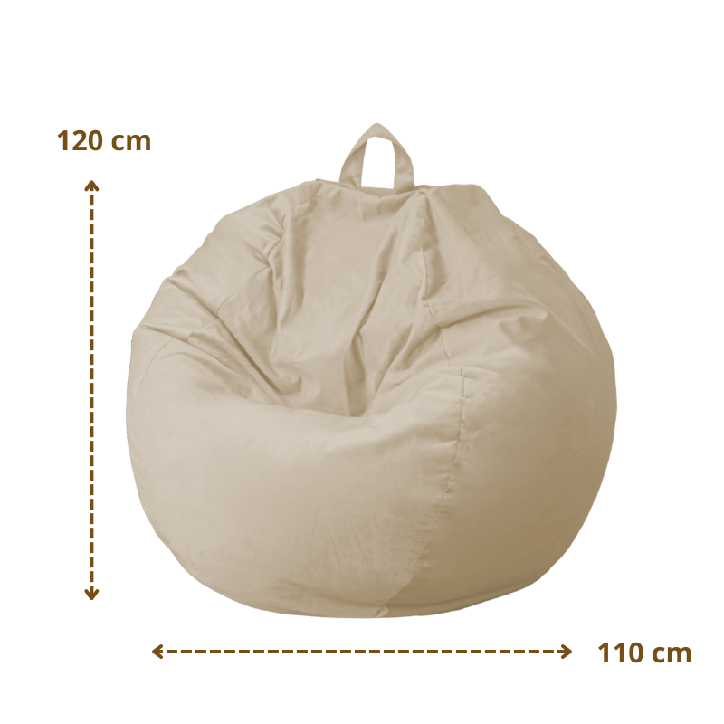 Pouf poire XL d'intérieur en tissu velours – foto 5