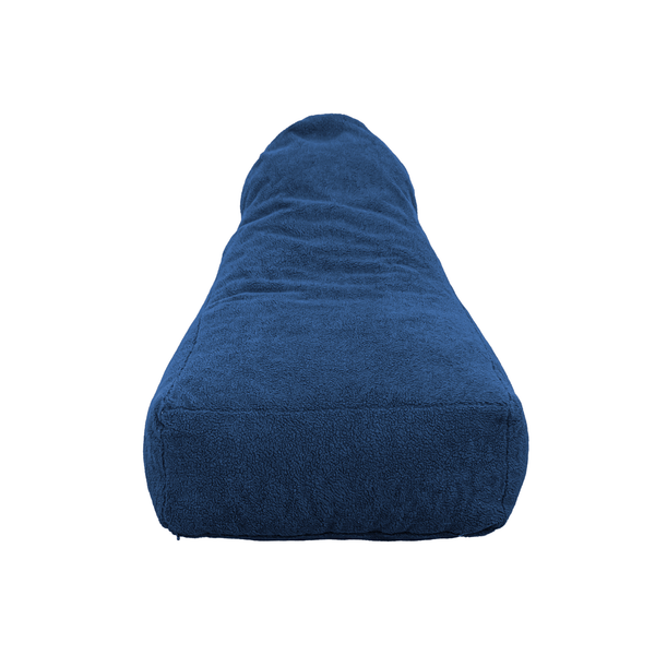 Pouf fauteuil XXL d'intérieur en tissu sherpa - 120x70x90 cm - Bleu pétrole - Deco-arts.fr