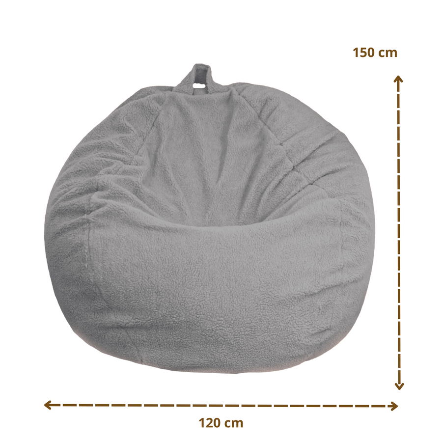 Puf Pera Gigante XXL 120x150 Gris Claro, para interior