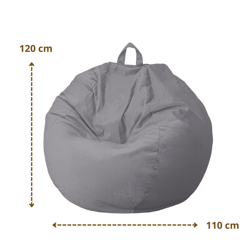 Pouf poire XL d'intérieur en tissu velours – foto 5