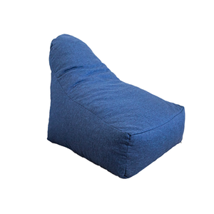 Fauteuil Pouf XXL 120x90 Bleu Indigo - Tissu Effet Lin & Mousse (Confort Salon)