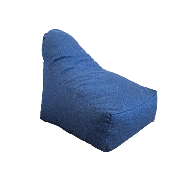 Pouf fauteuil XXL d'intérieur en tissu effet lin - 120x70x90 cm - Bleu indigo - Deco-arts.fr
