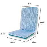 Lot de 4 Coussins pour chaises 95 x 40 cm motif Éventails Verts - Deco-arts.fr