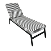 Coussin bain de soleil premium avec coussin - Rayures Gris Foncés - Deco-arts.fr