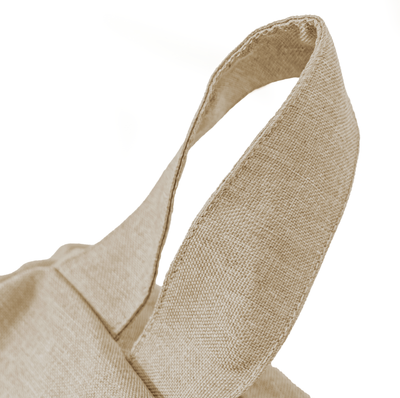 Pouf poire XL d'intérieur en tissu effet lin - 110x120 cm - Beige  - Deco-arts.fr