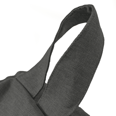 Pouf poire XL d'intérieur en tissu effet lin - 110x120 cm - Gris chiné  - Deco-arts.fr