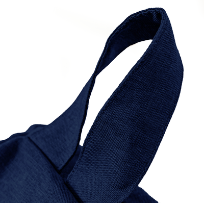 Pouf poire Géant XXL d'intérieur en tissu effet lin - 120x150 cm - Bleu indigo  - Deco-arts.fr