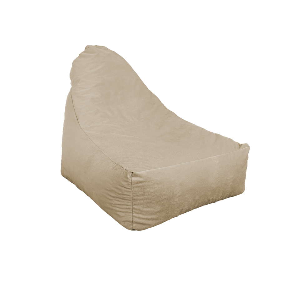 Sillón Puf XXL 120x90 Crema, relleno de copos de espuma