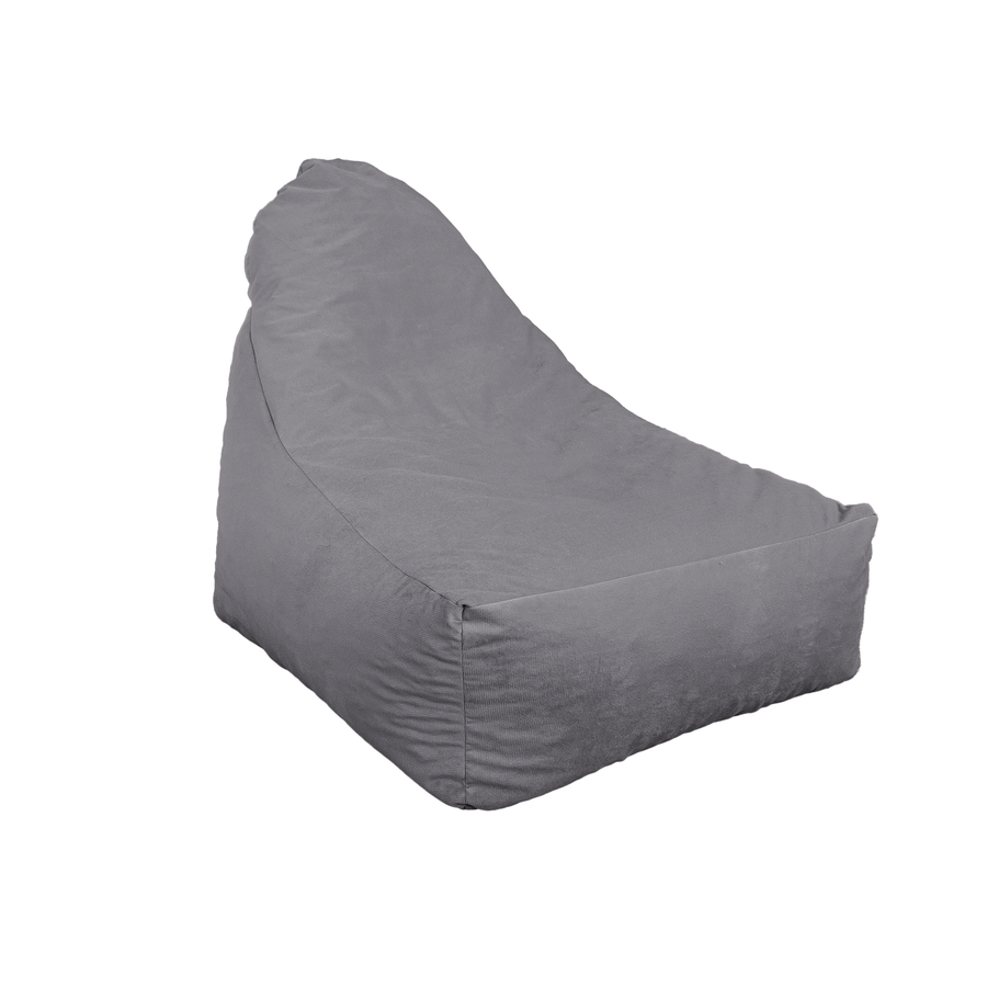 Sillón Puf XXL 120x90 Gris Claro, relleno de copos de espuma