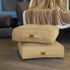 Pouf en velours 40 x 40 x 14 cm lot de 2 - Creme - Deco-arts.fr