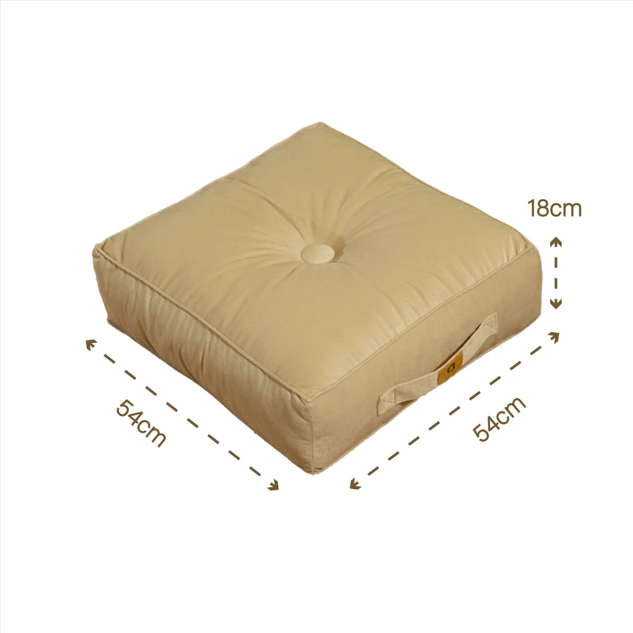 Lote de 2 Pufs de Terciopelo XL 54x54 Crema – foto 4