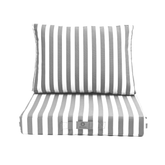 Coussins pour salon de jardin déhoussable 50x50cm - Rayure gris clair - Déco Arts