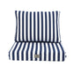 Coussins pour salon de jardin déhoussable 60x60cm - Rayure bleu marine - Déco Arts