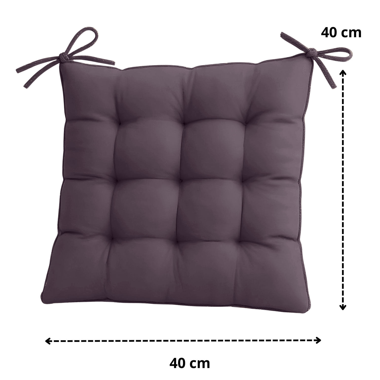 Lot de 4 Galettes de chaise 40 x 40 cm -  Gris carbone - Deco-arts.fr