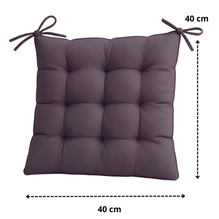 Lot de 4 Galettes de chaise 40 x 40 cm -  Gris carbone - Deco-arts.fr
