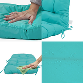 Coussin pour chaise avec dossier - Capitonné -  50x120x8cm -  Bleu caraïbes - Deco-arts.fr