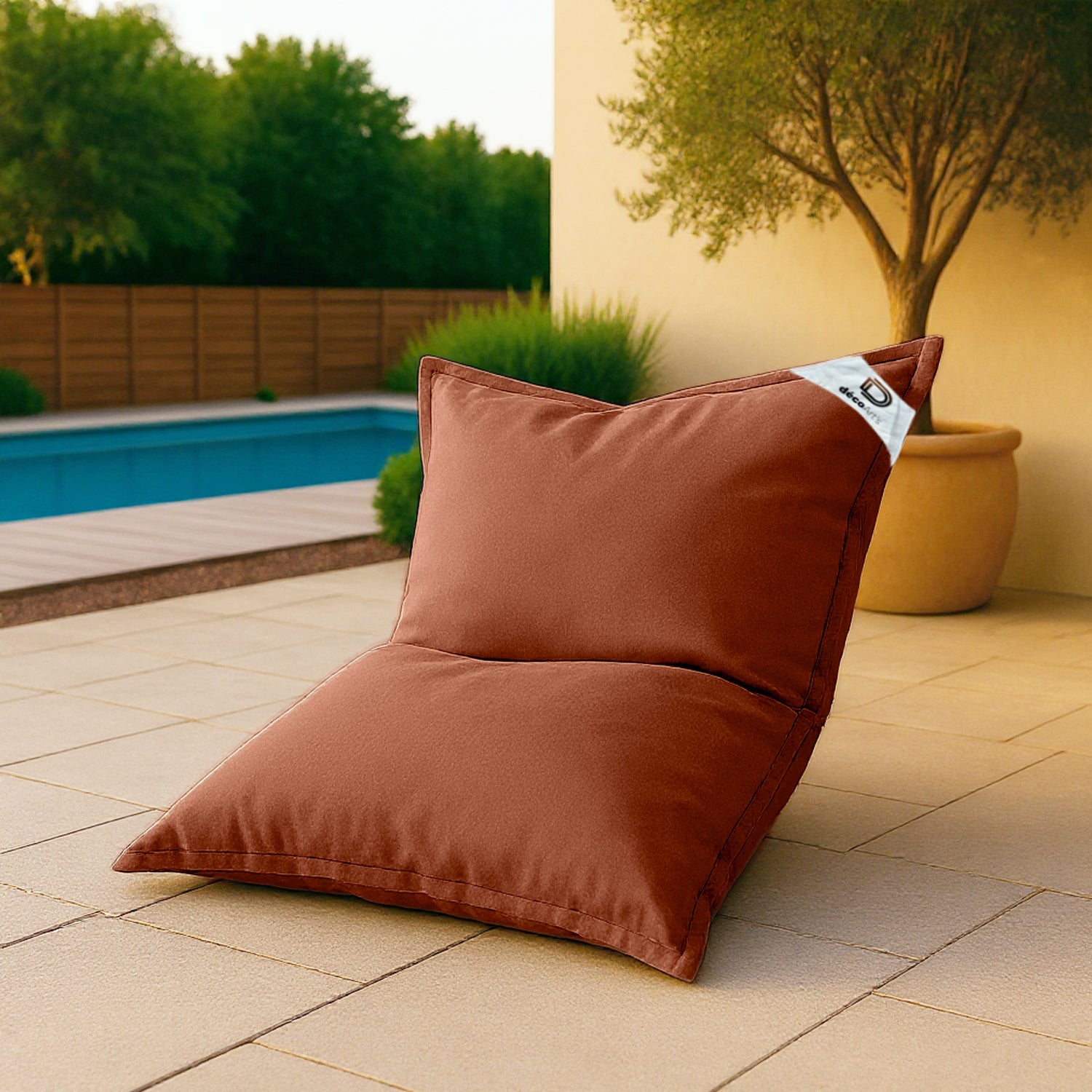 Housse pour Pouf Géant XL 120x80cm Intérieur et Extérieur - Terracotta - Deco-arts.fr