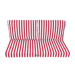 Ensemble de 3 coussins pour salon jardin, rayures rouges, 100x50 cm, comprenant 1 coussin d'assise et 2 dossiers, en tissu Premium.