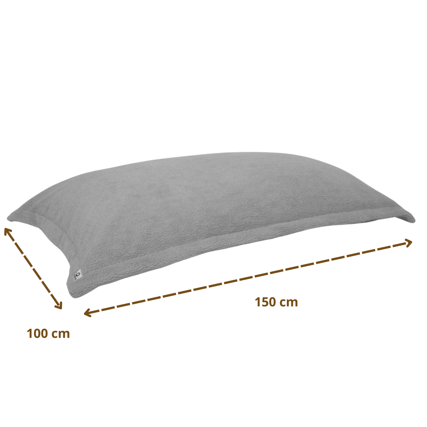 Pouf Intérieur XL - Housse Sherpa (Effet Mouton) Garnissage en flocon de mousse 150x100cm - Gris galet - Deco-arts.fr