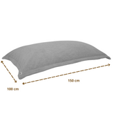 Pouf Intérieur XL - Housse Sherpa (Effet Mouton) Garnissage en flocon de mousse 150x100cm - Gris galet - Deco-arts.fr