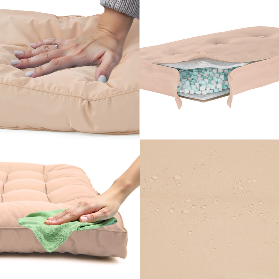 Conjunto de Cojines para Palé 120x80 Beige, impermeable