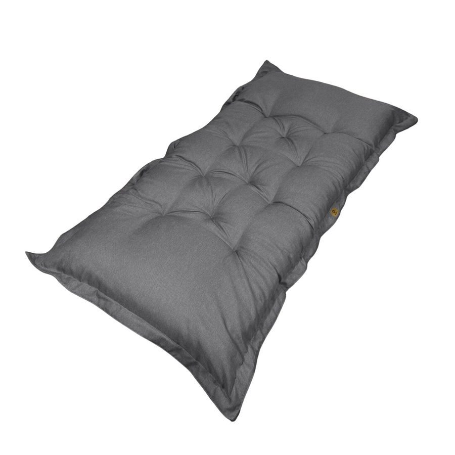 Futon de Sol XXL Effet Lin 195x100 Gris Chiné, épaisseur 15 cm