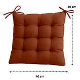 Lot de 4 Galettes de chaise 40 x 40 cm - Terracotta - Deco-arts.fr