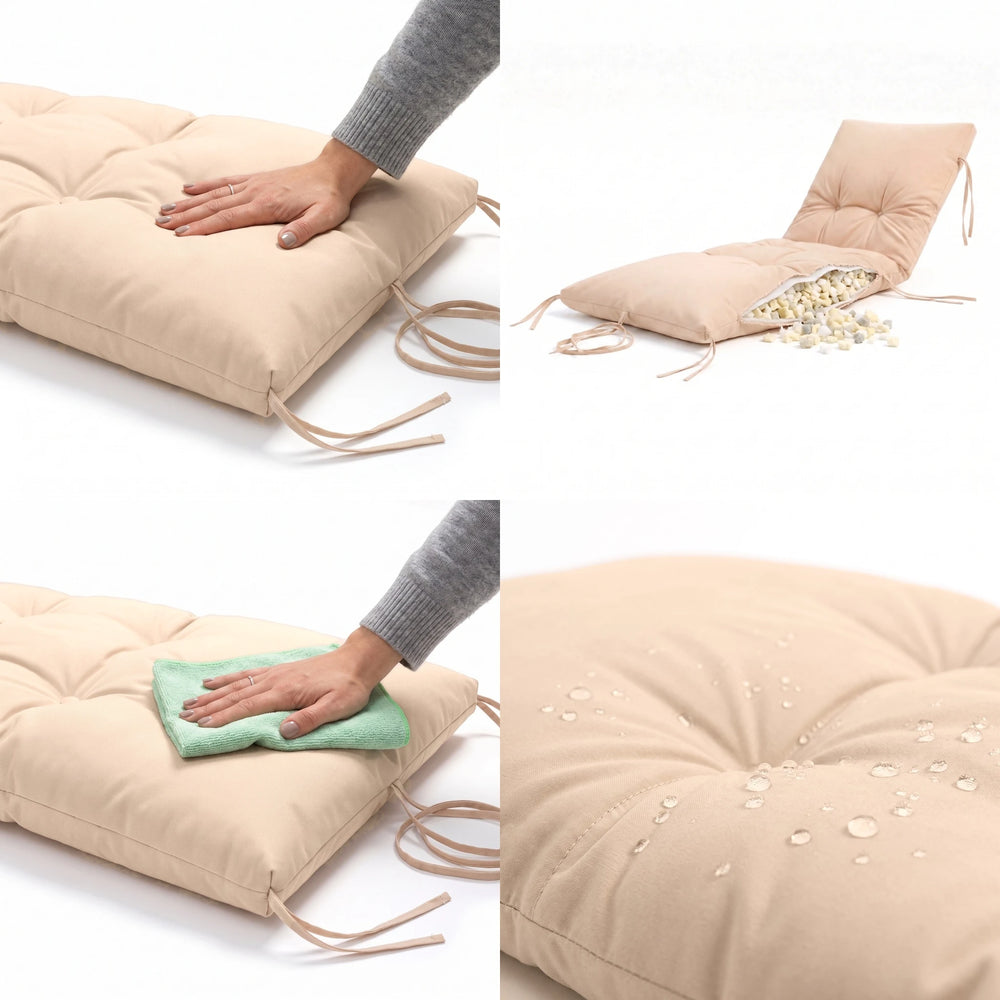Colchoneta para Tumbona 185x60 Beige Clair, impermeable