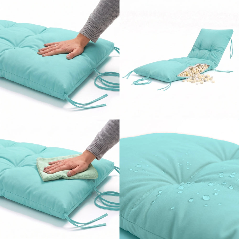 Colchoneta para Tumbona 185x60 Azul Caribe, impermeable