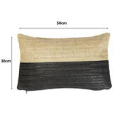 Housse de coussin effet raphia - Bi-colore - Rectangle - 30x50cm - Deco-arts.fr