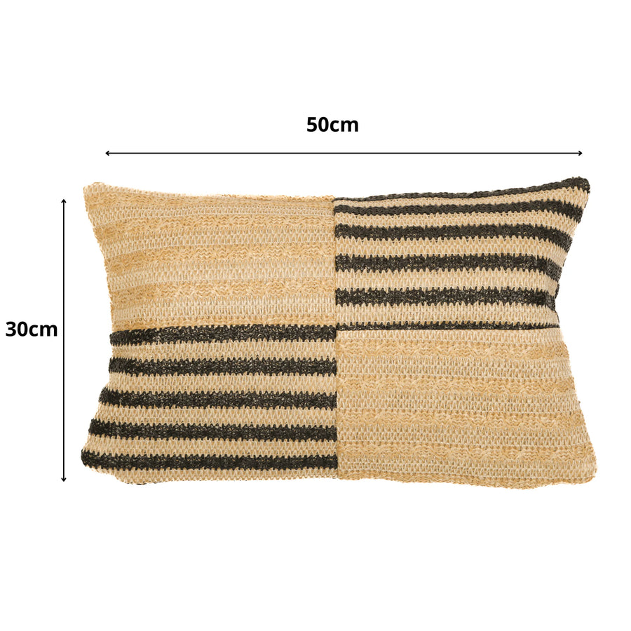 Funda de Cojín Efecto Rafia a Rayas 30x50 – foto 4
