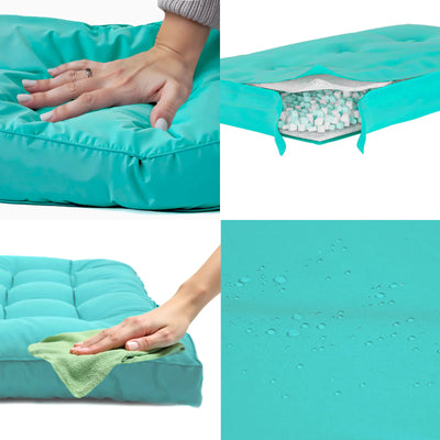 Coussin bleu caraïbes 120x80 cm - imperméable