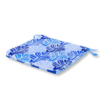 Lot de 4 Galettes de Chaise 35x35x3 cm motif feuillage Bleu - Deco-arts.fr