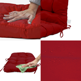 Coussin pour chaise avec dossier - Capitonné -  50x120x8cm - Rouge - Deco-arts.fr