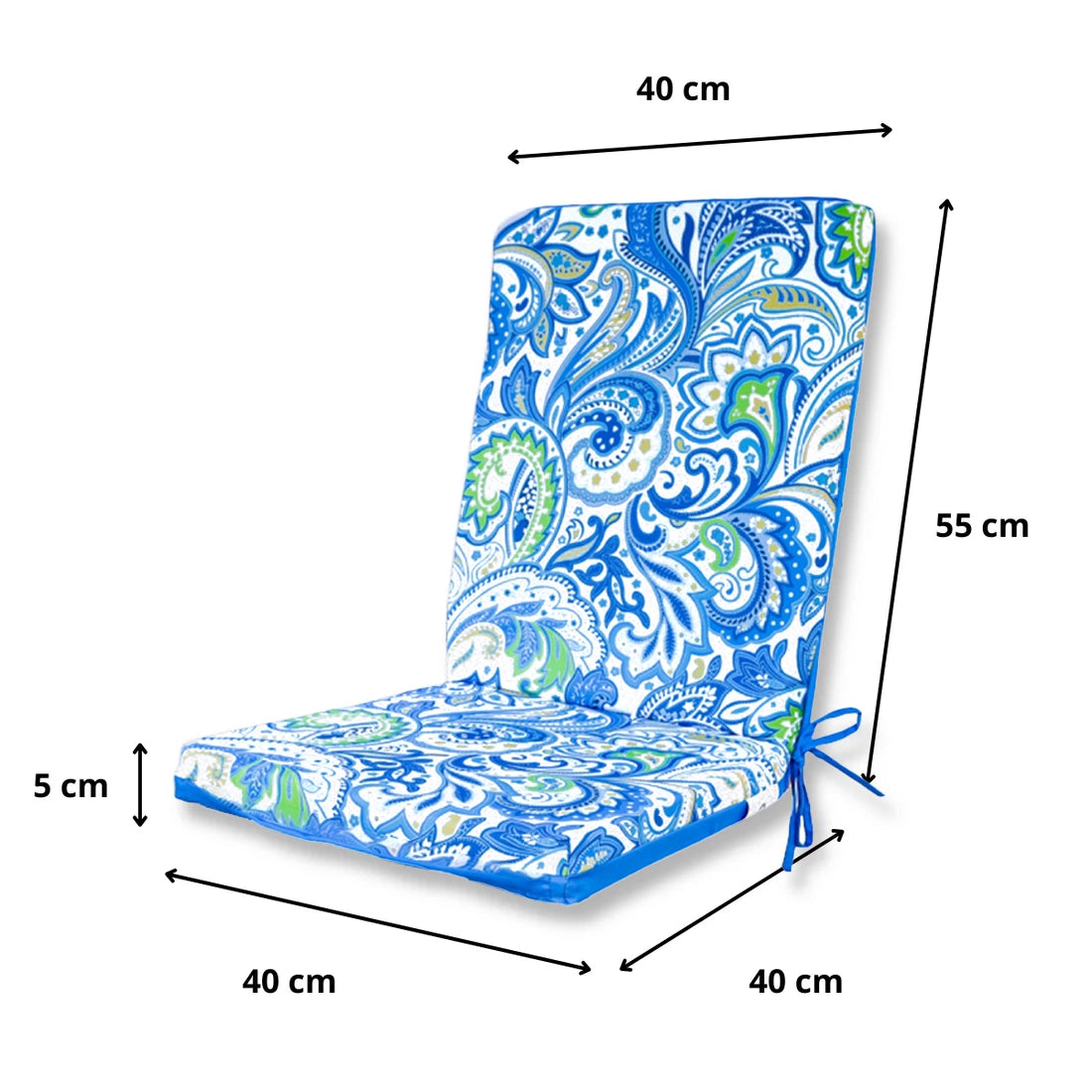 Lot de 2 Coussins pour chaises 95 x 40 cm motif Arabesque - Deco-arts.fr